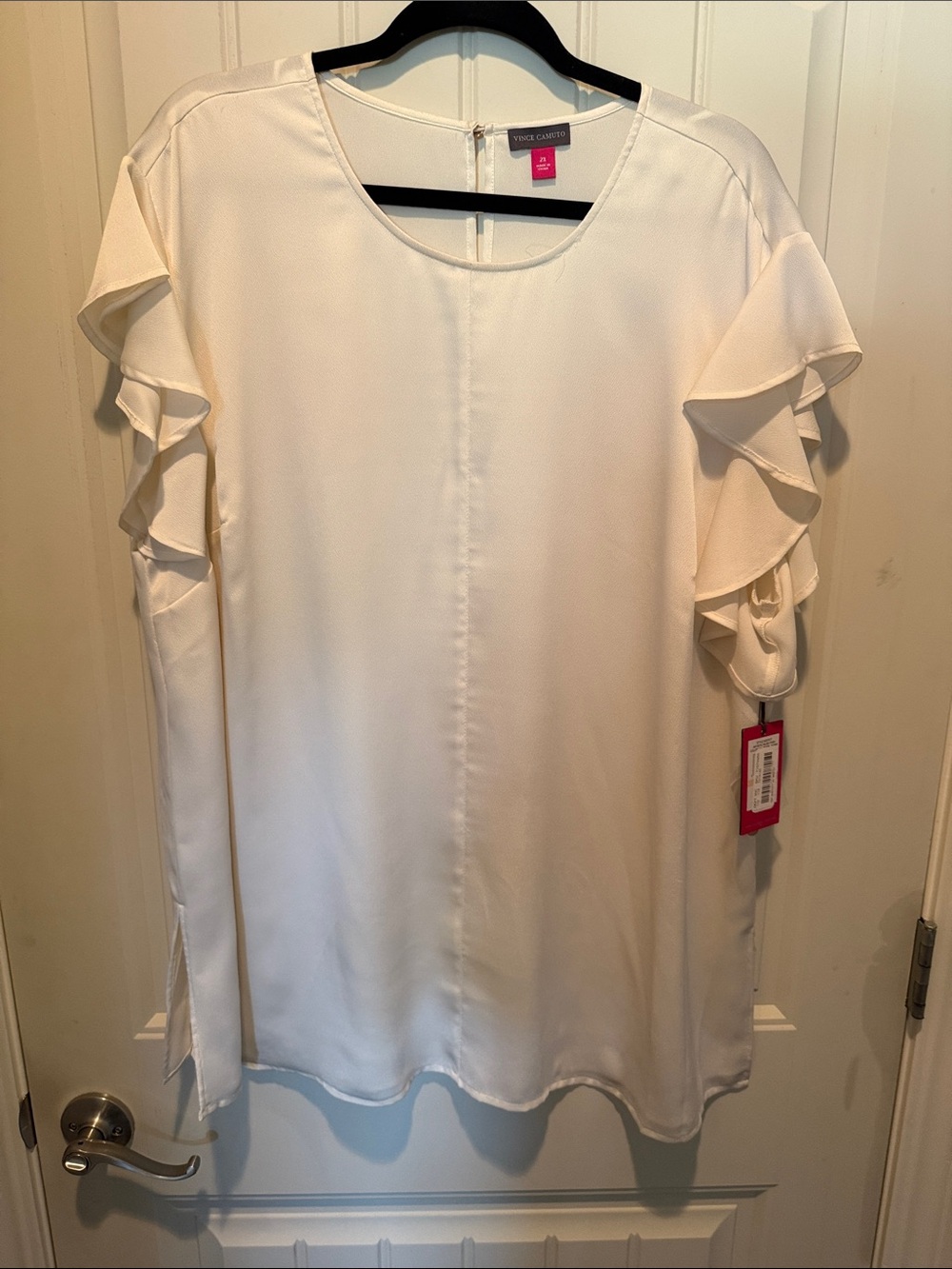 Vince Camuto Cream Ruffle Sleeve Blouse